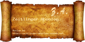 Zeitlinger Absolon névjegykártya